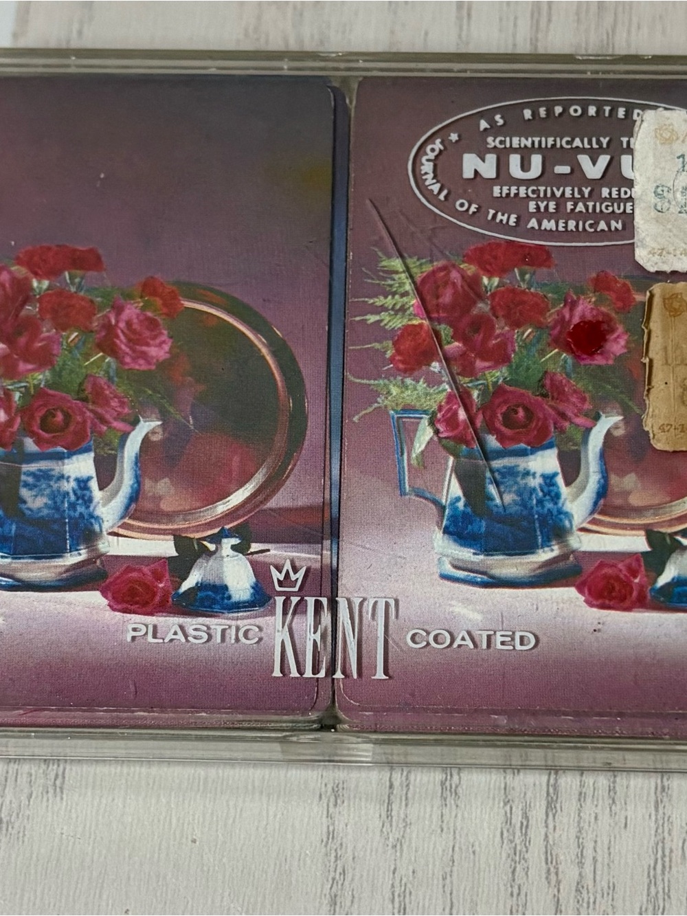 KENT Cigarette Vintage Plastic Coated Floral Tea SetDouble Deck Playing Cards